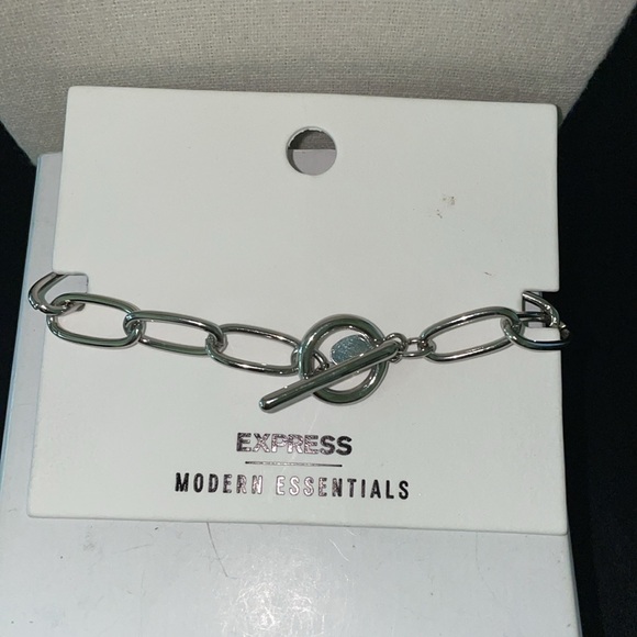 Express Jewelry - NWT Silvertone Link, toggle clasp bracelet